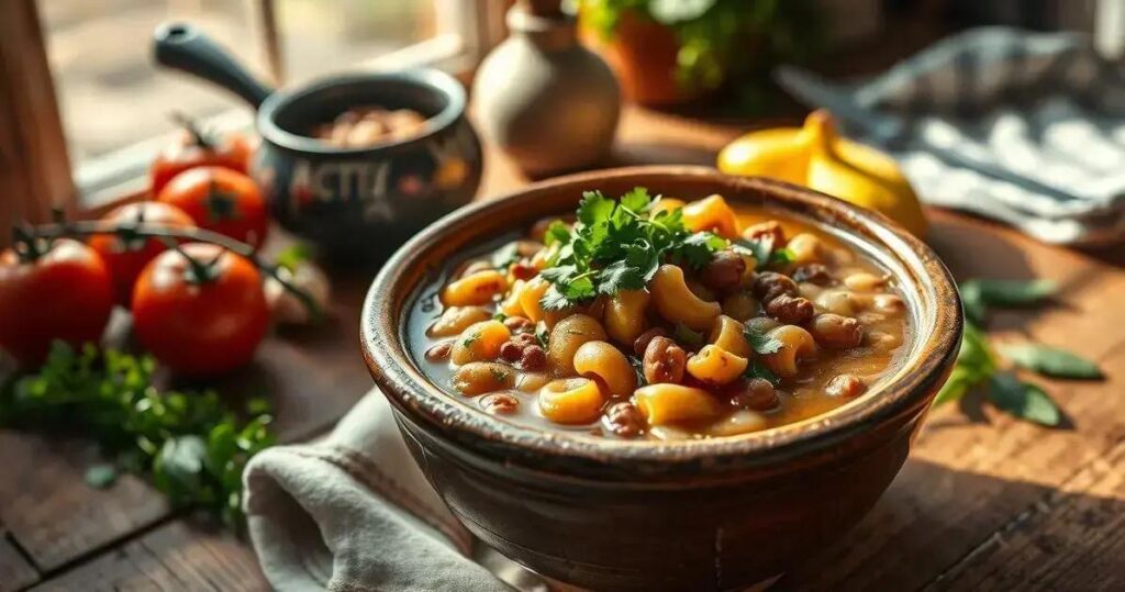 sopa de feijão com macarrão