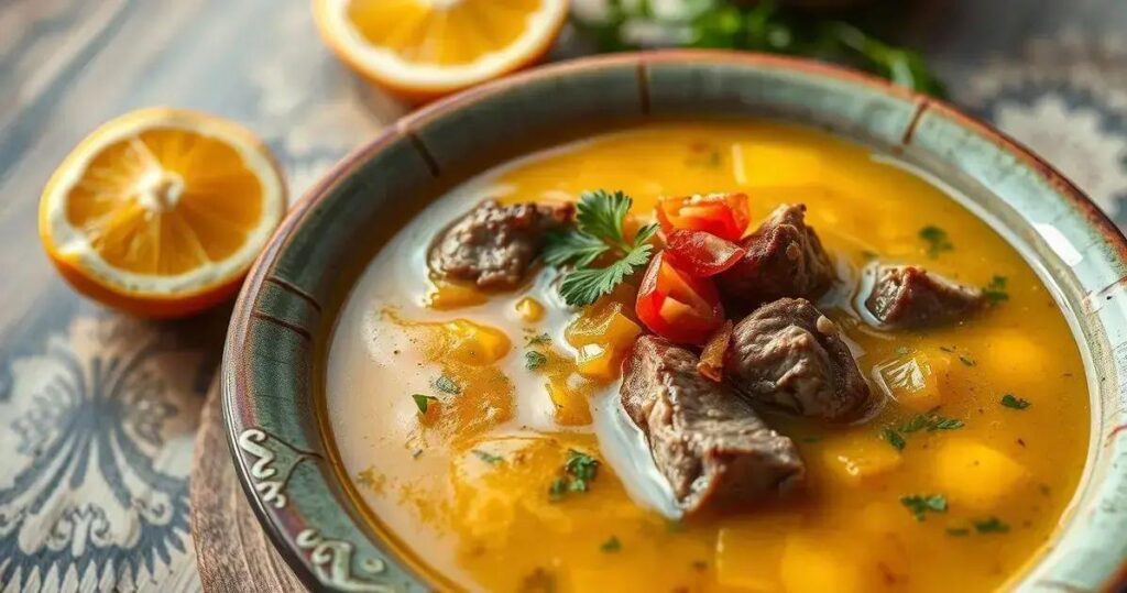 sopa de mandioquinha com carne seca