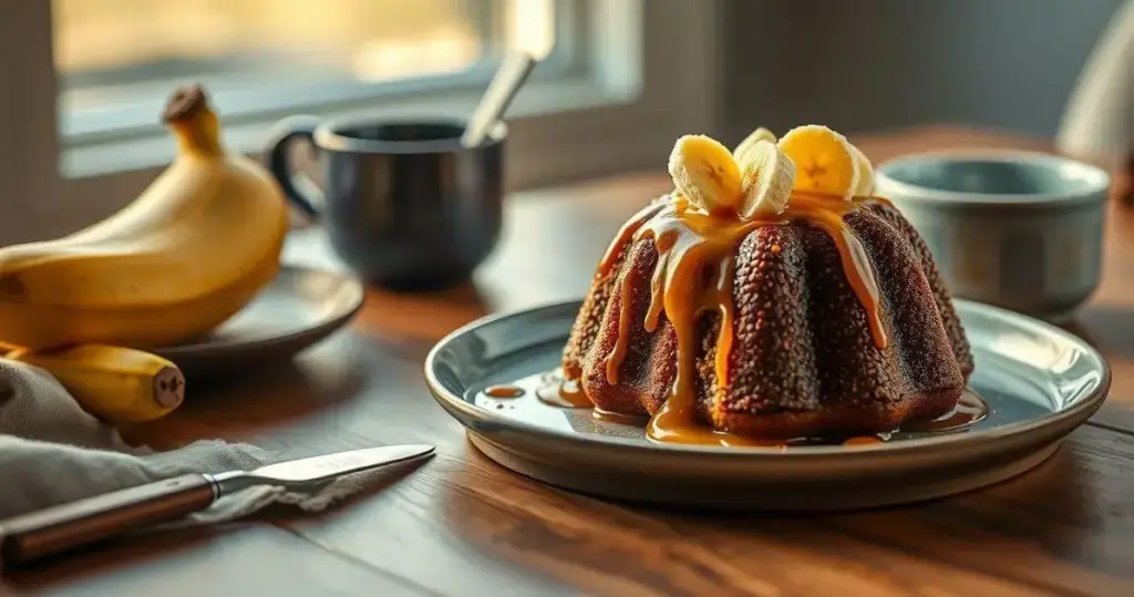 bolo de banana caramelizada