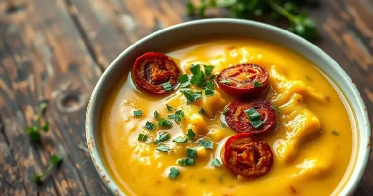 caldo de aipim com calabresa