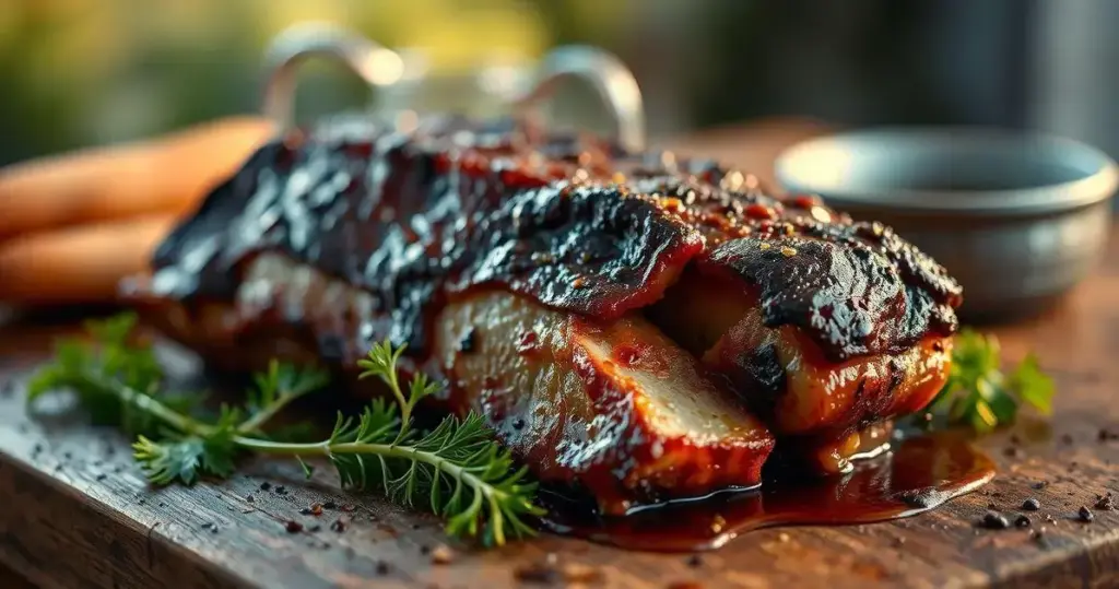 costelinha de porco ao molho barbecue