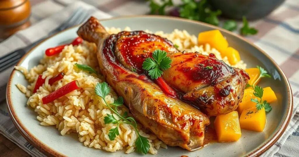 frango agridoce com abacaxi