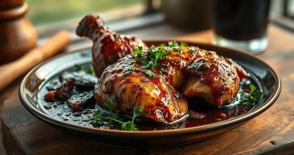 frango na cerveja preta