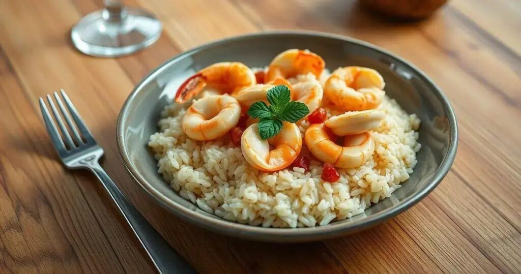 receita de risoto de camarão