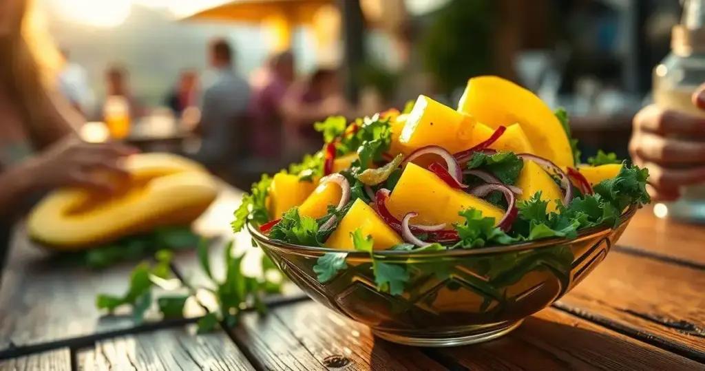 salada com manga