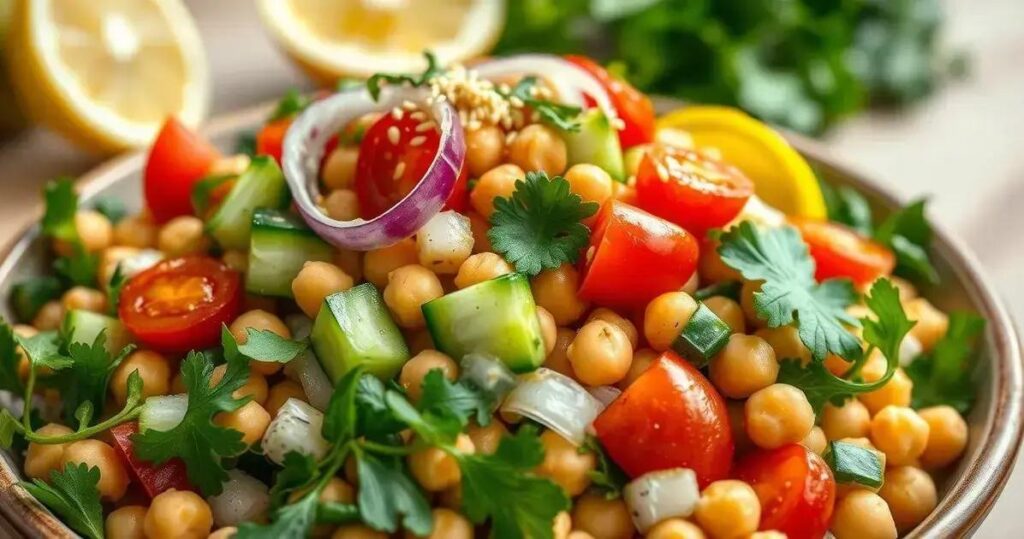 salada de grão de bico