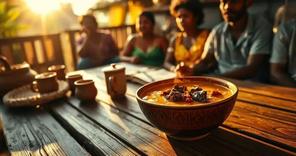 sopa de abóbora com carne de sol