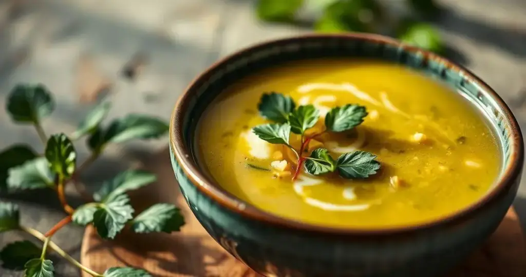 sopa de abóbora japonesa cabotiá
