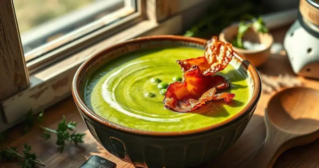 sopa de ervilha com bacon