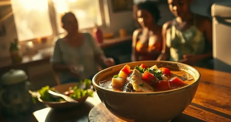 caldo de peixe com leite de coco