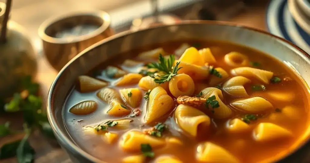massa de macarrão para sopa