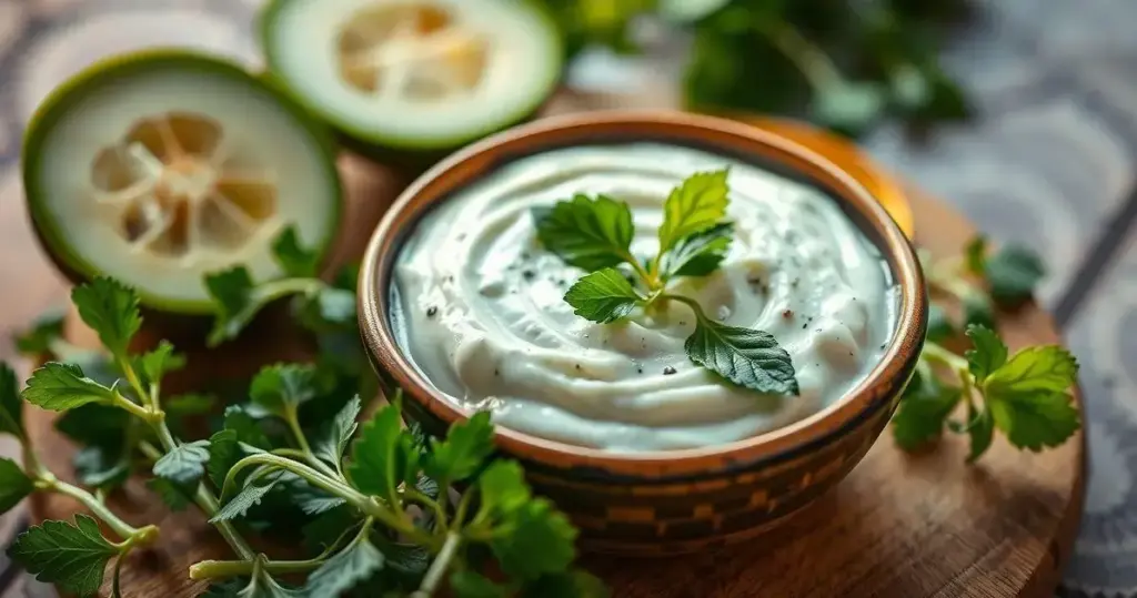 molho de iogurte com pepino