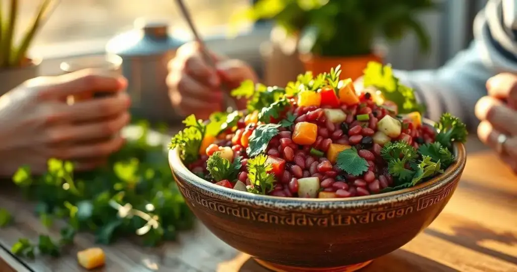 salada de lentilha rosa