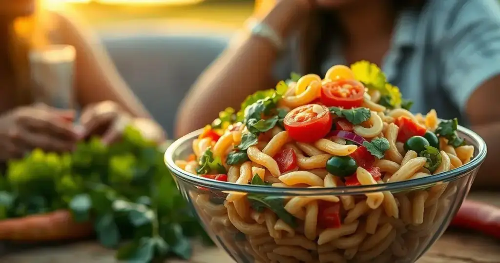 salada de macarrão integral