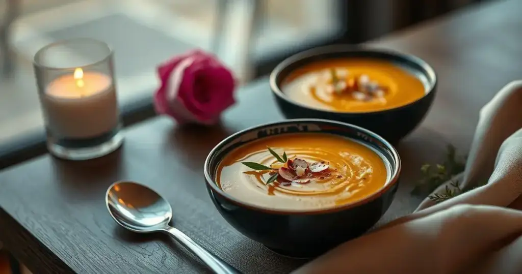 sopa para jantar romântico